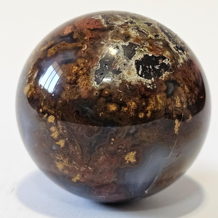 گوی سنگ عقیق به همراه پایه چوبی